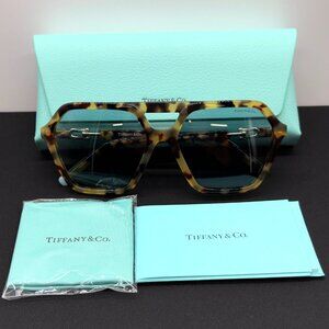 Tiffany TF4198 Yellow Havana Light Blue Lens Women's Sunglasses Tortoise